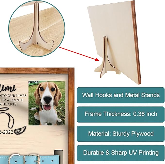 Personalized Dog Memorial Picture Frame, Dog Memorial Gifts For Loss Of Dog, Pet Memorial Gifts, Dog Collar Frame - Upload Image Pet Memorial Frame