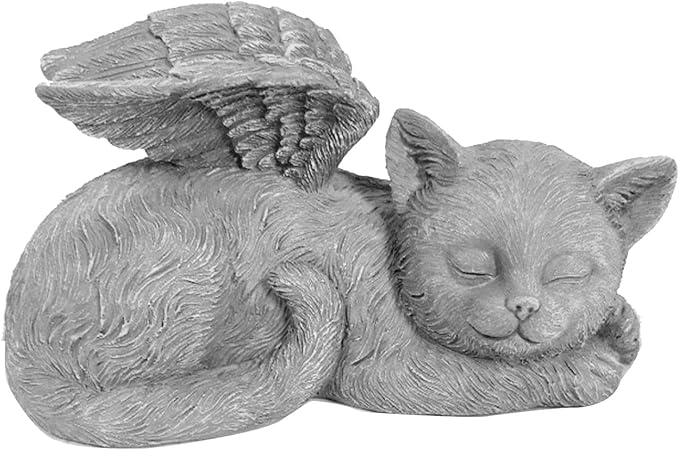 Yosoo Health Gear Pet Memorial Statue, Sleeping Angel Cat Sculpture, and Sunproof, 7.8oz