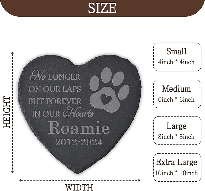 Personalized Pet Memorial Stone, Dog Memorial Gifts for Loss of Dog, Pet Loss Gifts, Pet Memorial, Loss of Dog Sympathy Gift, Dog Remembrance Gift, Pet Bereavement Gifts - In Our Hearts Forever
