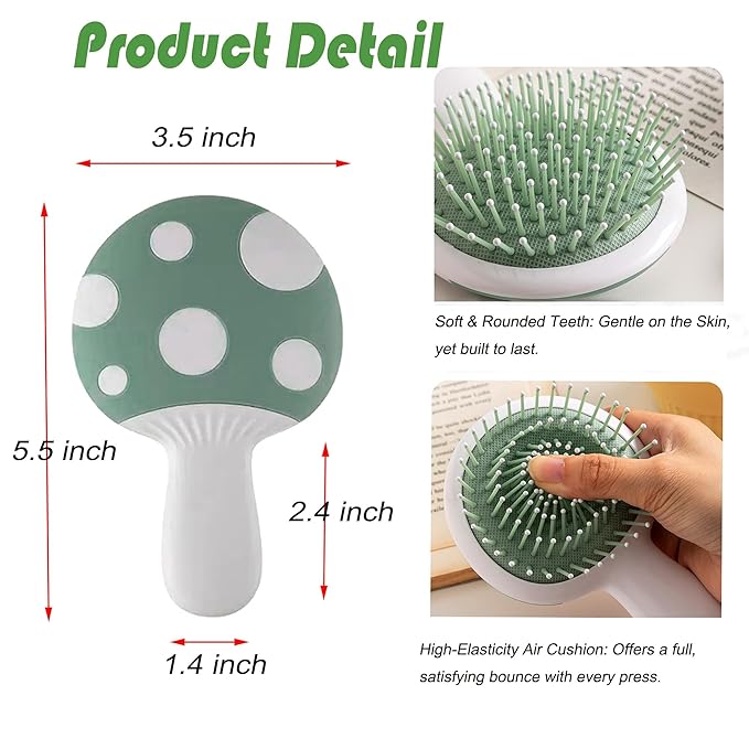 Small Dog Grooming Brush,Mushroom Shaped Puppy Brush Detangling Dog Hair Brushes for Wet or Dry - Perfect for Shih Tzus,Yorkies,Maltipoos - Ideal Puppy Hair Brushes for Maltese Small Breeds (Pink)