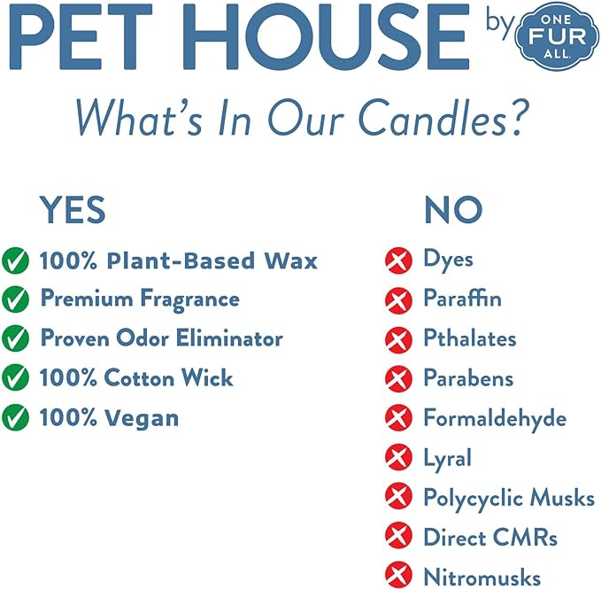 One Fur All Pet House Candle Value Pack - Plant-Based/Soy, Long Lasting Odor-Fighting Candles, Mango Peach Scent