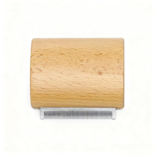 3.15in Pet Grooming Brush & Deshedding Brush for Dogs Cats- Gentle & Effective Wooden Pet Hair Removal Tool for Dogs, Cats to Reduces Shedding,Remove Undercoat