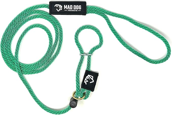 Mad Dog Products Easy Leader Dog Leash 1/4" x 10' Green Signature Rope - Made in USA