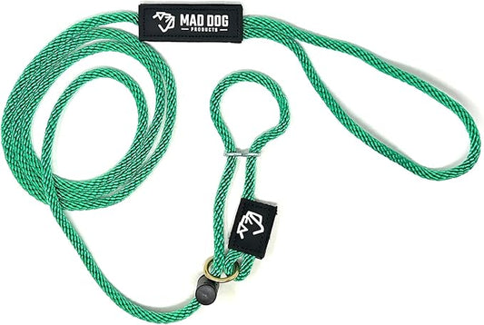 Mad Dog Products Easy Leader Dog Leash 1/4" x 10' Green Signature Rope - Made in USA