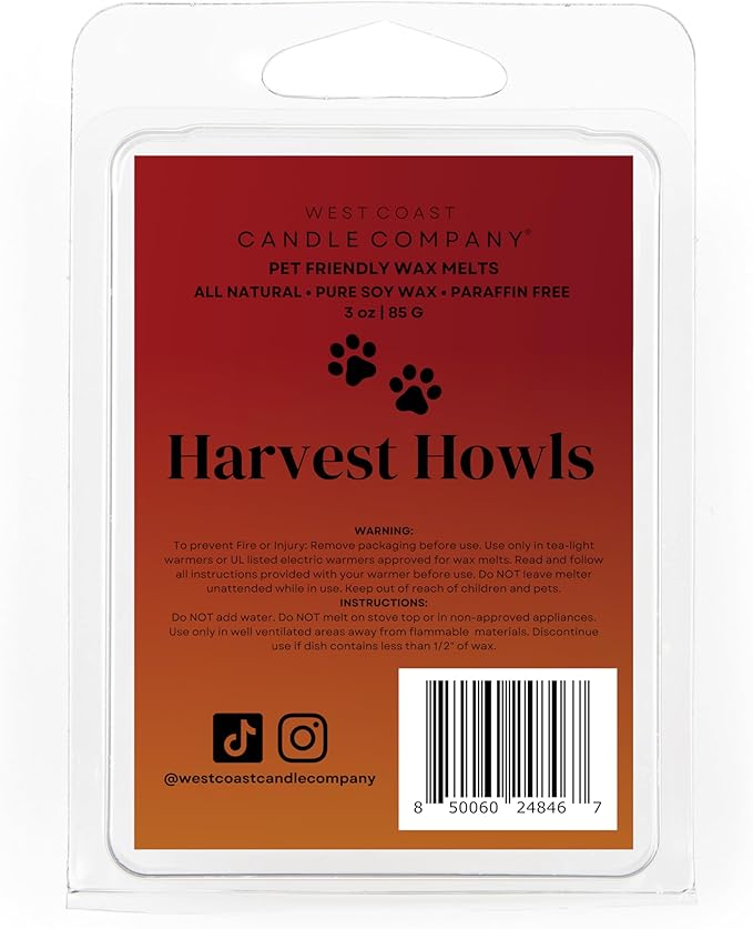 Pet Safe Wax Melts for Dogs | Non Toxic Soy Wax Melts | Natural, Paraffin-Free, Clean Burning | Odor Eliminating Wax Cubes | Harvest Howls