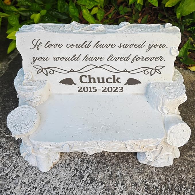 Personalized Memorial Bench for Pet Human, Custom Pet Memorial Stone with Colorful Photo, Pet Grave Marker Dog Headstone Cat Tombstone, Loss of Pet Gifts, Memorial Garden Plaque