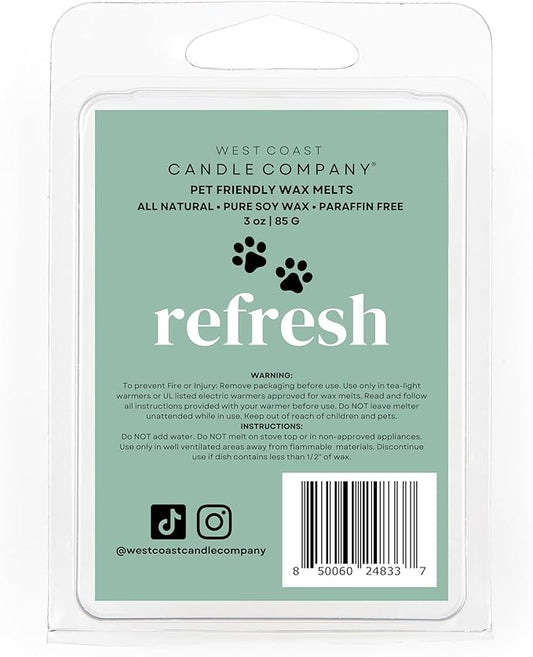 Pet Safe Wax Melts for Dogs | Non Toxic Soy Wax Melts | Natural, Paraffin-Free, Clean Burning | Odor Eliminating Wax Cubes | Refresh