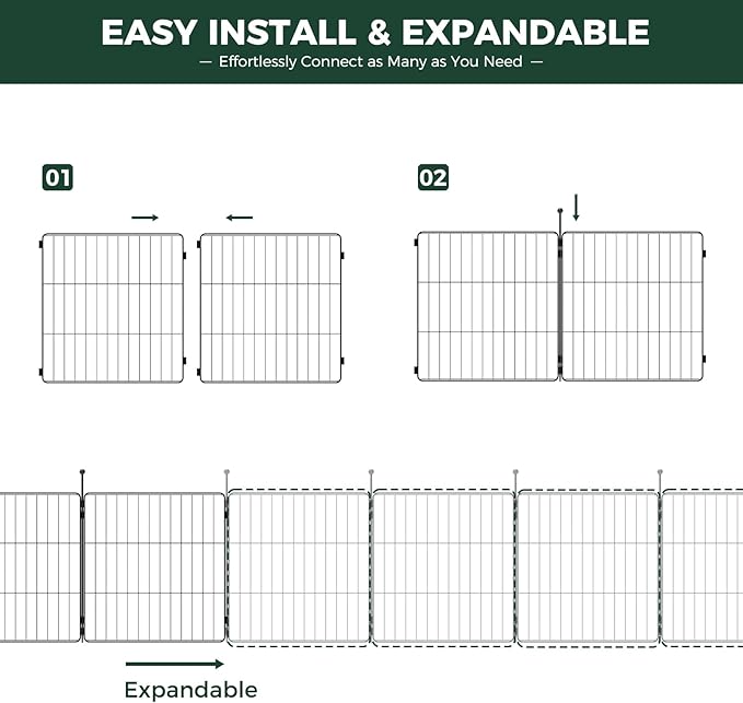 FXW MiniPaws Unleashed Dog Playpen, Expandable & Portable Design for Yard, RV Camping and Indoor Use, for Puppies and Small Dogs, 24-inch 6 Panels