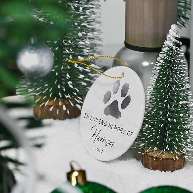 Personalized Pet Memorial Ornament for Christmas - Remembrance and Sympathy Gift for Dog Lovers - In Memory of Pet