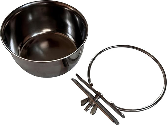 SPOT Coop Cup Bolt Clamp - Stainless Steel Hanging Bowl for Crates, Removable, Chew-Proof Pet Feeding Dish, Ideal for Birds, Parrots, Rabbits, Ferrets, Reptiles, 1.25 Cups (10 Oz)