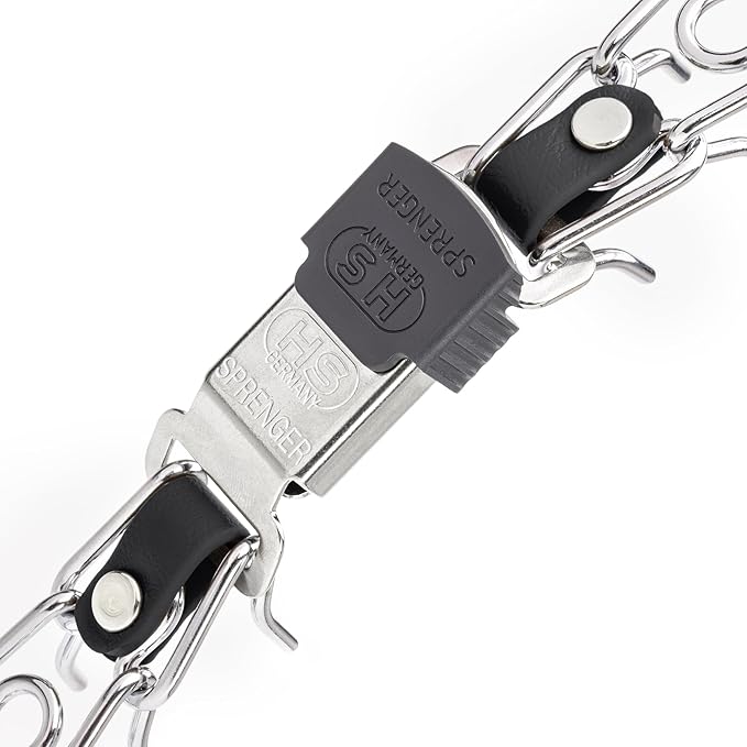 Herm Sprenger Prong Collar with Quick Release Cliclock Buckle & Short Links & Biothane Insert | Chrome Plated Steel No Pull Dog Training Collar Made in Germany, 20in x 3.0mm Necks up to 16-17in, Black