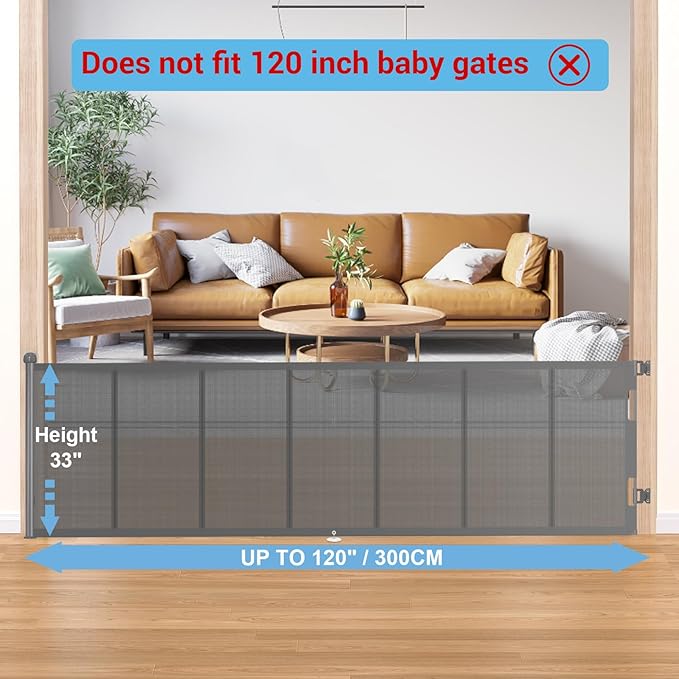 HAMOPY Auto-Lock Retractable Baby Gate Replacement Free-Punch Parts, Original Hardware Set (Including 2 x Latches + 2 x Brackets) Only Fit 55“&71” Auto-Lock Baby Gate(Grey)
