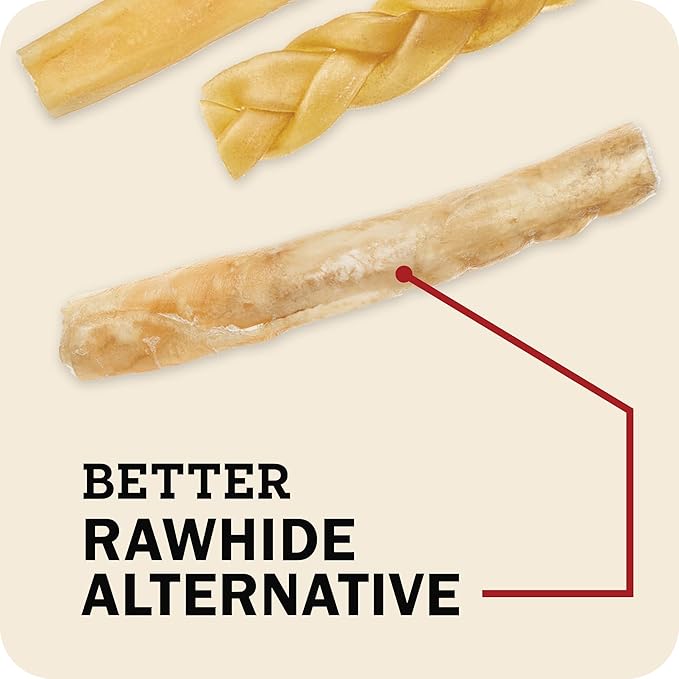 Redbarn Pet Products All-Natural Large 12" Beef Collagen Sticks for Dogs - Long Lasting Low-Odor Alternative to Traditional Rawhide & Bully Sticks - Supports Healthy Joints, Skin, & Coat - 3 Pack