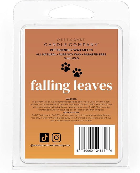 Pet Safe Wax Melts for Dogs | Non Toxic Soy Wax Melts | Natural, Paraffin-Free, Clean Burning | Odor Eliminating Wax Cubes | Falling Leaves