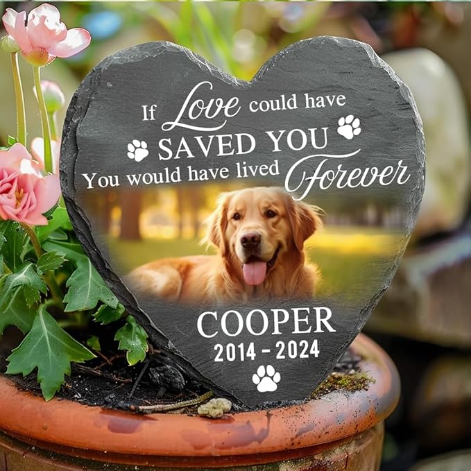 Personalized Dog Memorial Gifts for Loss of Dogs Sympathy Gift, Dog Memorial Stone, Pet Loss Gifts, Pet Memorial Stones for Dogs Cemetery Decorations for Grave, Cat Sympathy Gift, Stone 6