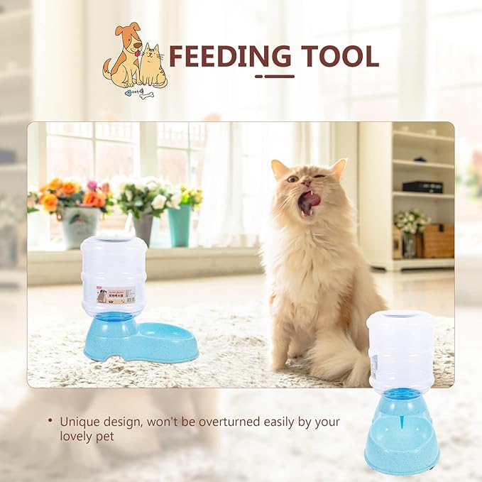 Dog Automatic Drinking Fountain Pet Food Bowl Dispenser 3.8l Capacity Skid- and Leakproof Design