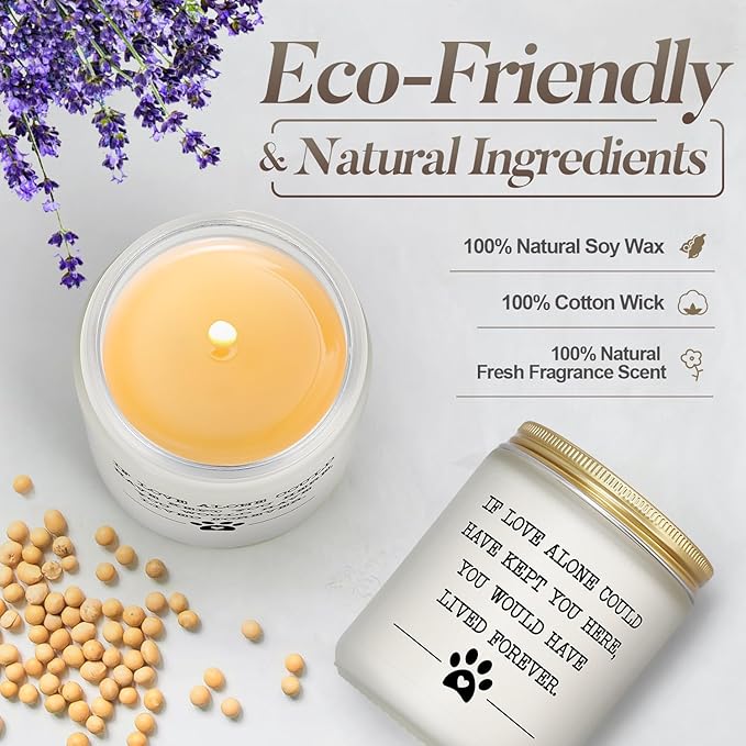 Pet Memorial Gifts for Loss of Dog Cat, Sympathy Gift for Pets Loss, Dog Bereavement Cat Memorial Candle, Remembrance Present in Memory of Cat, Passing Away Condolence Presents for Friends Pet Owner