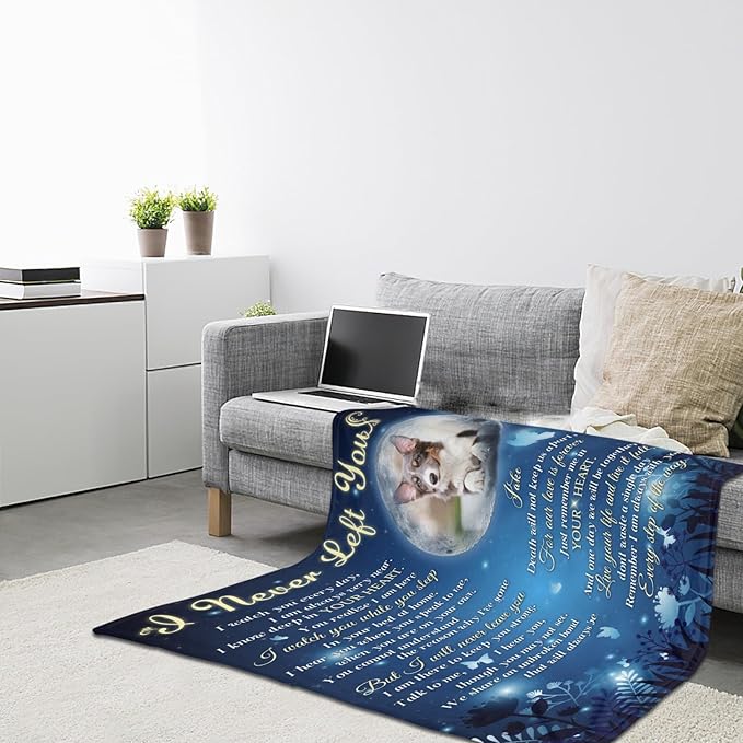 Personalized Dog Memorial Blanket with Photo:Made in USA,Custom Memorial Gifts for Loss of Dog,Cat,Pet,Sympathy Bereavement for Loss of Pet