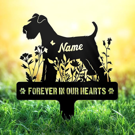 Custom Miniature Schnauzer Mini Schnauzer Dog Grave Marker, Personalized Dog Memorial Stake, Metal Pet Tombstone, Outdoor Sympathy Sign for Garden Yard Decor, Pet Loss Gift