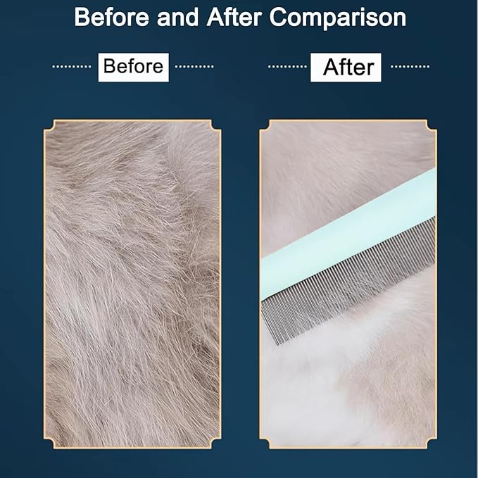 Small Dog Grooming Comb - Perfect for Shih Tzus, Yorkies, and Maltipoos - Ideal Puppy Hair Brushes for Maltese and Small Breeds (Blue)
