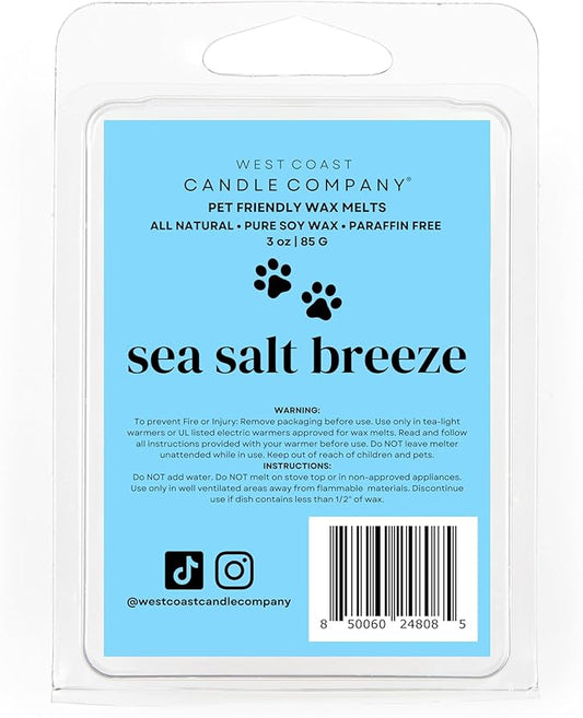 Pet Safe Wax Melts for Dogs | Non Toxic Soy Wax Melts | Natural, Paraffin-Free, Clean Burning | Odor Eliminating Wax Cubes | Sea Salt Breeze