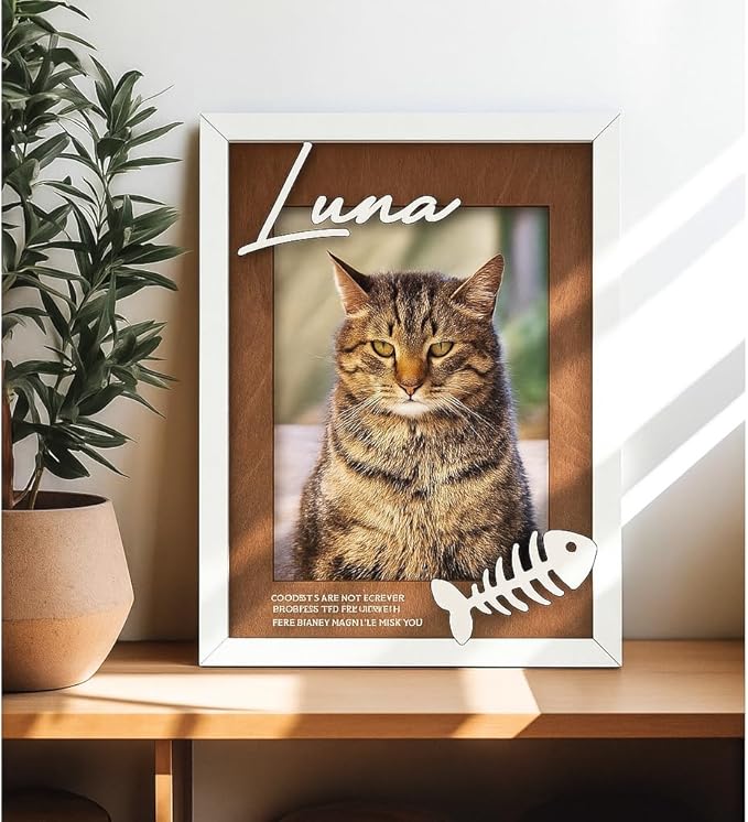 Nazenti Personalized Dog Remembrance Frame, Memorial Picture Frame for Loss of Pet, Custom Sympathy Gift for Dog Owners, Pet Bereavement Keepsake with Photo, Christmas Frame for Cat Lovers