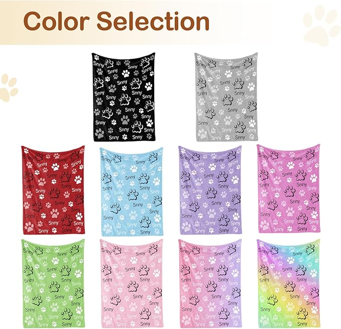 Bemaystar Custom Dog Blanket - Ships Next Day Dog Blankets for Small Dogs Personalized Blanket with Name Personalized Gift for Dogs Cat Kids Friends Couples