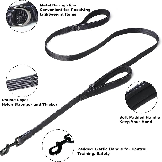Prong Collar for Dogs,Dog Training Collar with One Professional Training Leash,Adjustable Pinch Collar with Quick Release Metal Buckle, No Pull Choke Collar for Small Medium Large Dogs（Silver, S）.