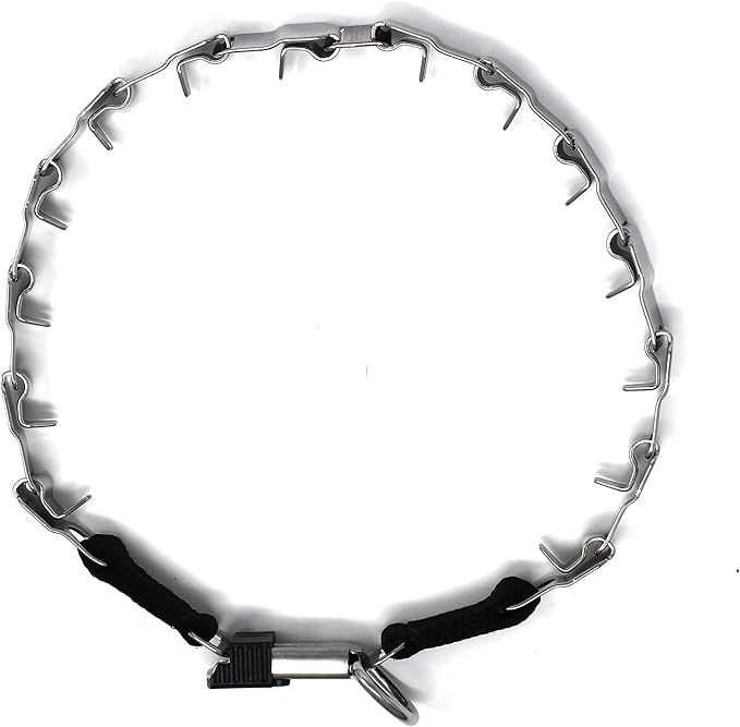 Herm Sprenger Dogline Neck Tech Stainless Steel Prong Dog Training Collar with Quick Release Buckle Pet Pinch No-Pull Collar for Dogs Made in Germany 24 inches