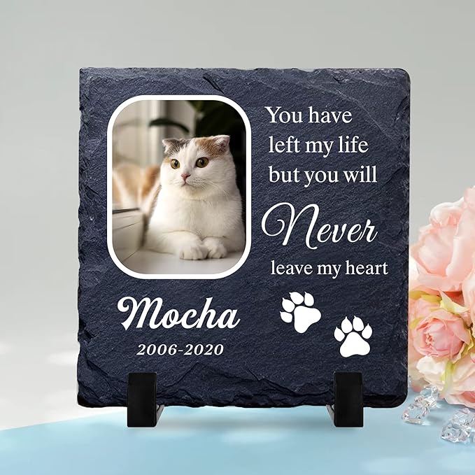 EDSG Personalized Dog Memorial Gifts for Loss of Dog Pet Memorial Gifts for Dogs Cats Memorial Stone Pet Loss Gifts Natural Slate Grave Plaque Pets Bereavement Gifts Loss of Pet Gift (Design 5)