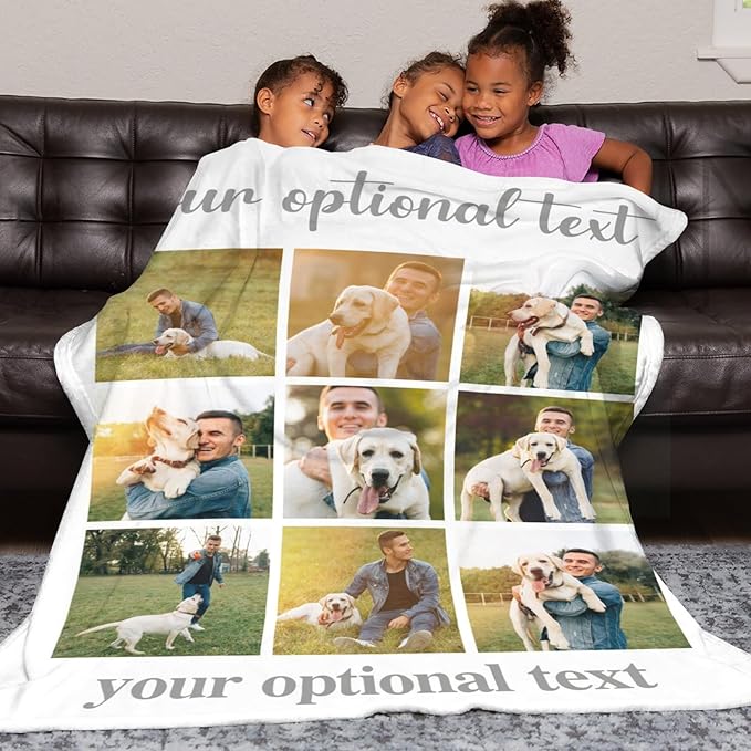 Artsadd Blankets with Pictures Customized, Dog Photos Personalized Blanket Custom Pet Loss Blanket for Mom Dad Friends