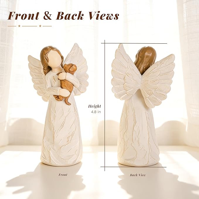 Dog Angel Figurines,Pet Memorial Gifts for Dogs,Pet Memorial Sympathy Gift,Dog Mom Gifts for Women