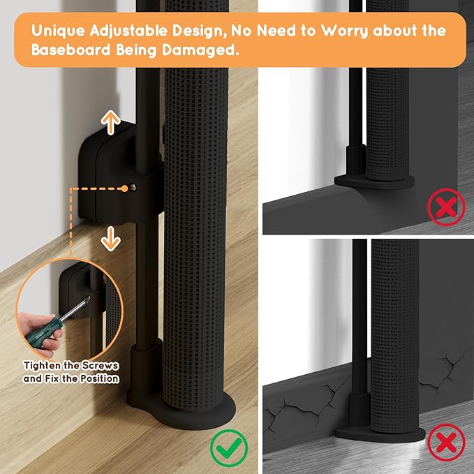 Retractable Baby Gate, 38" Extra Tall Mesh Baby Gate with Auto-Tension Design, 55" Wide One-Hand Operation Dog Gates for Doorways and Hallways, Safety Gate for Babies and Pets, Black