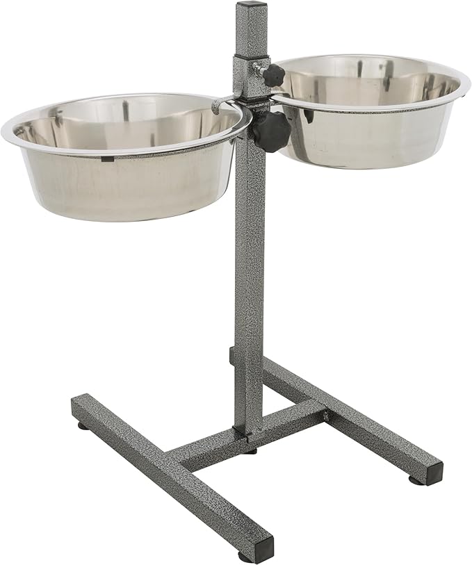 TRIXIE Dog Bowl Stand, w. 2 Stainless Steel Bowls, 2.8 l