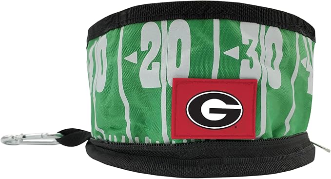 Pets First NCAA Georgia Bulldogs Collapsible Dog Travel Bowl Set, 2 Pack Food & Water Bowls for Dogs, Best Portable & Lightweight Leak-Proof Dog Bowls for Travel