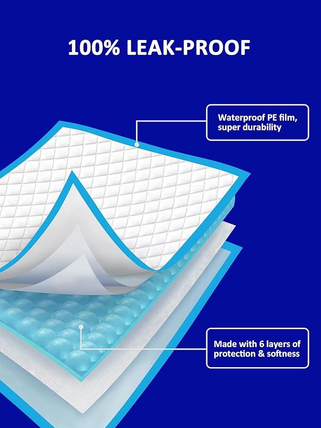 Ownpets Dog Training Extra Large Pad 35’’ x 32’’, Leak-Proof 6-Layer Pet Potty Training Pads Pee Pads with Quick-Dry Surface for Pets, Puppies, Adult, Sick & Aging Dogs, 20 Counts