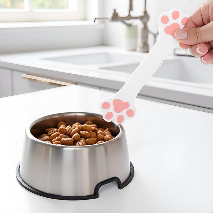 Pink Silicone Pet Food Spoon, Cat Food Can Opener Paw, Wet or Dry Food Short Spoon for Cat Dog With Mini Spatula, Feeding and Watering Supplies