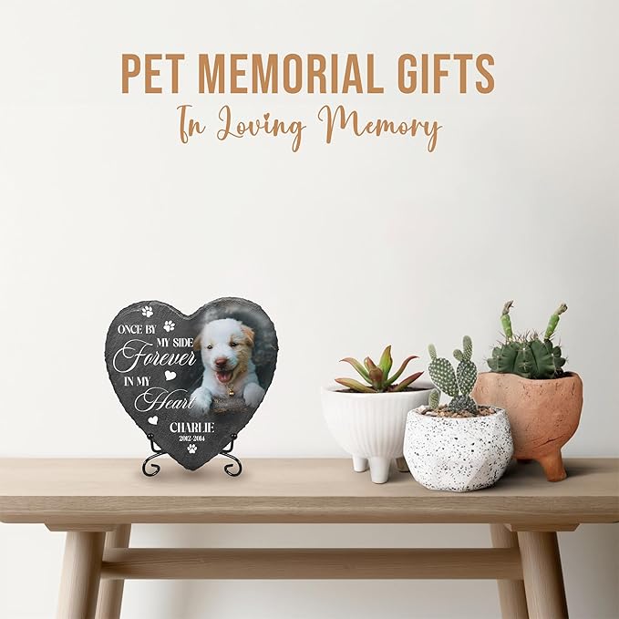 Custom Pet Memorial Stone with Photo | Personalized Plaque for Furry Friend Loss | in Loving Memory Pet Loss Remembrance Gift | Condolence Stone for Dog Lovers