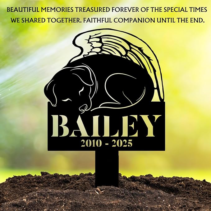 Custom Dog Headstones and Grave Markers for Dogs | Personalized Pet Grave Marker for Dog with Photo | Thoughtful Remembrance Decor for Pets Graves | Meaningful Memorial Gifts for Pet Lovers