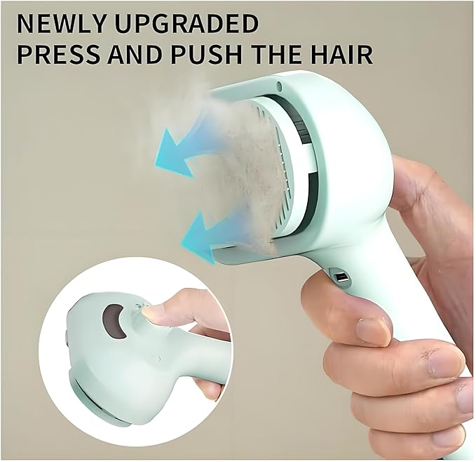 2025 Dog Brush, Dog Steamer, Shampoo Brush Steam Dogs Washer, 3-In-1 Steam Grooming Brush For Long Haired Pets (White)