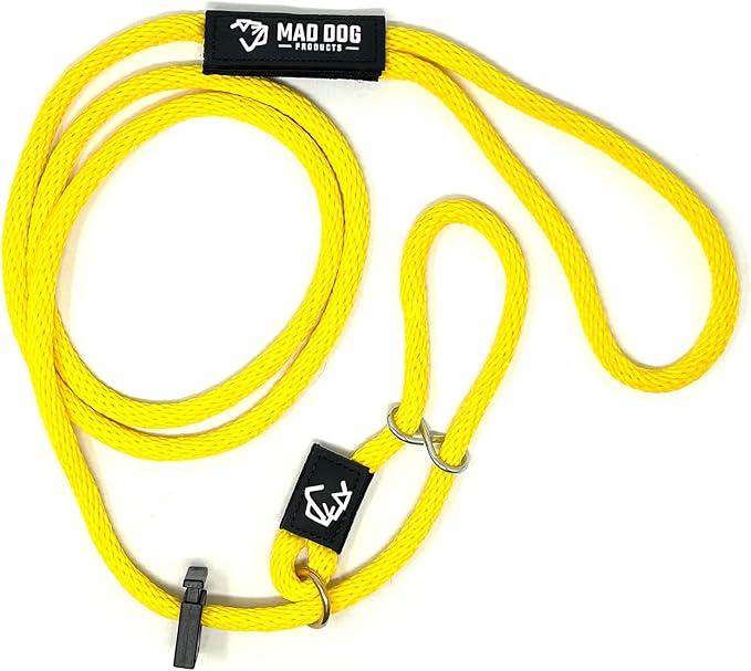 Mad Dog Products Easy Leader Dog Leash 3/8" x 10' Yellow Signature Rope - Made in USA