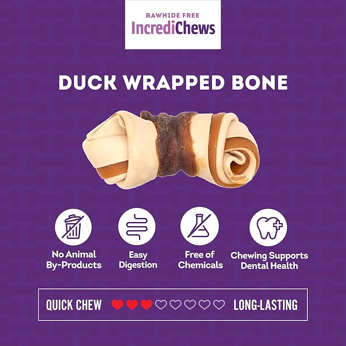 IncrediChews Bone w/Duck Meat Wrap Dog Chew Treats - 6 Count/1 Pack