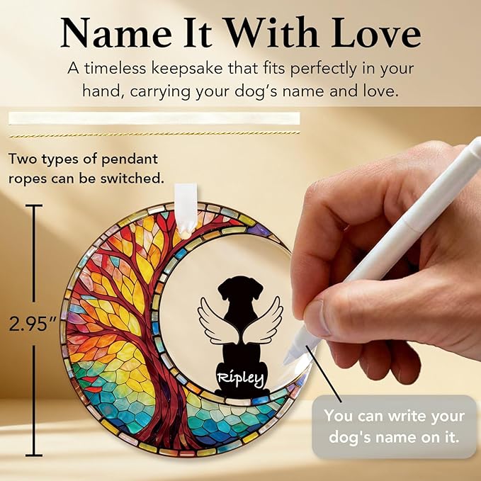 Dog Memorial Gift for Loss of Dog, Pet Sympathy Gift Ornament, Rainbow Bridge Dog Keepsake, Pet Remembrance Gift for Dog Lover, Bereavement Gift, Loss of Pet Memorial Ornament