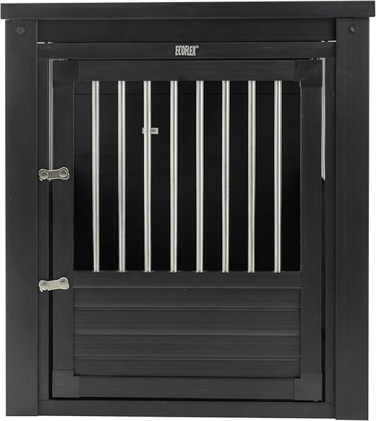 New Age Pet ECOFLEX InnPlace Dog Crate & End Table, Indoor Furniture Style Pet Kennel for Small, Medium, Large & XL Dogs, Durable Composite, Espresso Black, X-Large