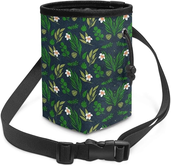 Leaf Pattern Dog Treat Bag Pet Treat Pouch Versatile Dog Training Treat Pouch Bag Holder for Kibbles, Pet Feed Snack Reward Pocket for Training Doggie Puppy