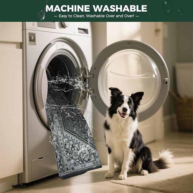 FXW Washable Pee Pads for Dogs, Puppy Pads with Super Absorbent, Specifically Designed for 36inch Cages, 23" x 35" Rectangle, Boho Grey, 2 Packs