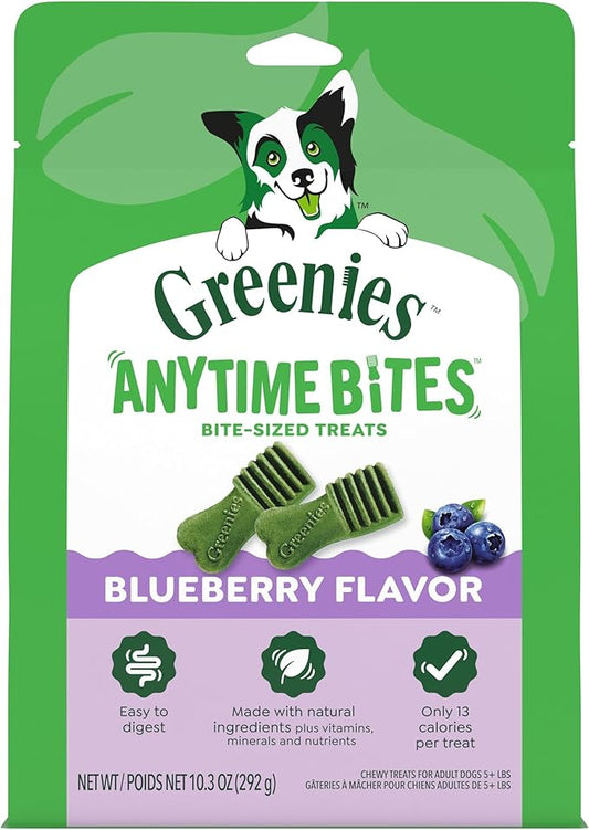Greenies Anytime Bites Dog Treats, Blueberry Flavor, Dog Training Treats, 10.3 oz. Bag