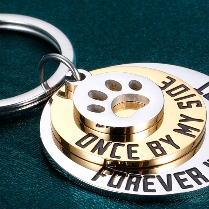 Dog Cat Pet Memorial Gifts Keychain for Pet Lover Remembrance Jewelry gifts for Loss of Pet Sympathy Condolences Dog Remembrance Gifts Men Women Pet Owner Once by My Side Keepsake Key Ring