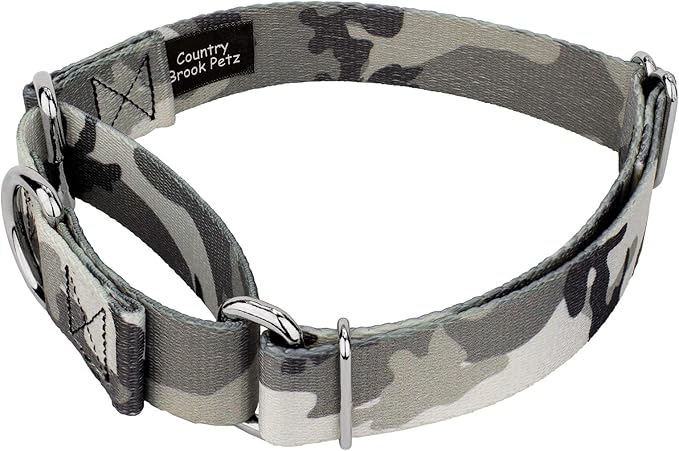 Country Brook Petz - Urban Camo Martingale Dog Collar - Camouflage Collection Featuring Rugged Designs (5/8 Inch, Small)