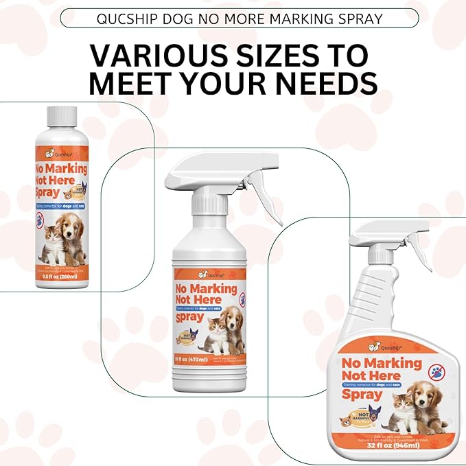 Qucship 8oz Indoor Dog Pee Deterrent Powder – No Pee Spray for Dogs - Reduce Indoor Marking Issues with This Pet Spray - no Marking Spray for Dogs Indoor Deterrent Powder – No Pee Spray for Dogs